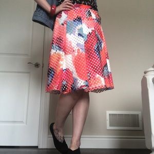 Trina Turk Poppy Perforated Skirt Floral